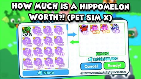 Exclusive pets obtained from the Exclusive Shop and Exclusive Pets Eggs can be used in the machine, with each pet providing various amounts of points depending on rarity. . Hippomelon worth